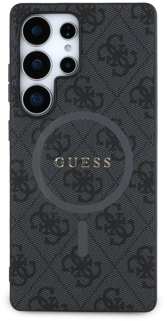 Guess 4G Colored Ring Samsung Galaxy S25 Ultra fekete PU bőr MagSafe tok