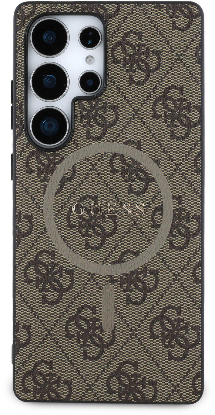 Guess 4G Colored Ring Samsung Galaxy S25 Ultra barna PU bőr MagSafe tok