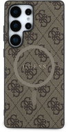 Guess PU Leather 4G Colored Ring MagSafe Back Cover for Samsung Galaxy S25 Ultra Brown - Phone Cover