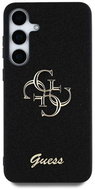 Guess PU Fixed Glitter 4G Metal Logo Back Cover for Samsung Galaxy S25 Black - Phone Cover