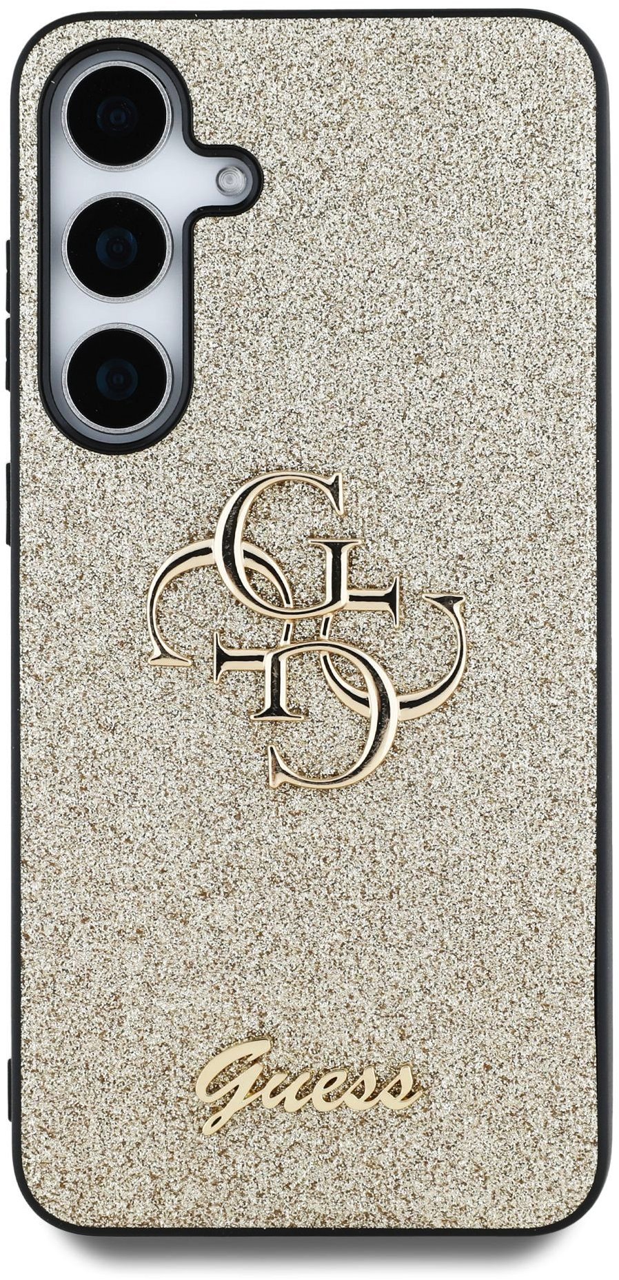 Guess PU Fixed Glitter 4G Metal Logo Samsung Galaxy S25 arany tok