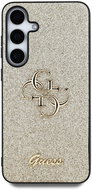 Guess PU Fixed Glitter 4G Metal Logo Back Cover for Samsung Galaxy S25 Gold - Phone Cover