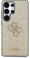 Guess PU Fixed Glitter 4G Metal Logo Back Cover for Samsung Galaxy S25 Ultra Gold - Phone Cover