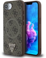 Guess PU 4G Strass Triangle Metal Logo MagSafe Back Cover for iPhone 16e/17e Brown - Phone Cover