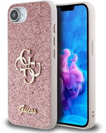 Guess PU Fixed Glitter 4G Metal Logo Back Cover for iPhone 16e/17e Pink - Phone Cover