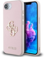 Guess PU Grained 4G Metal Logo Back Cover for iPhone 16e/17e Pink - Phone Cover
