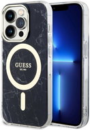 Guess IML Marble MagSafe Back Cover for iPhone 13 Pro Black - Phone Cover