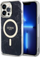 Guess IML Marble MagSafe Zadní Kryt pro iPhone 13 Pro Max Black - Phone Cover