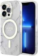 Guess IML Marble MagSafe Back Cover for iPhone 13 Pro White - Phone Cover