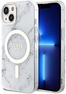 Guess IML Marble MagSafe Zadní Kryt pro iPhone 13 White - Phone Cover