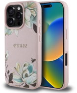 Guess PU Grained Magnolia MagSafe Back Cover for iPhone 16 Pro Pink - Phone Cover