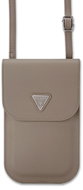 Guess PU Grained Triangle Logo Phone Bag Brown - Phone Case