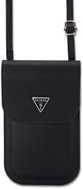Guess PU Grained Triangle Logo Phone Bag Black - Phone Case