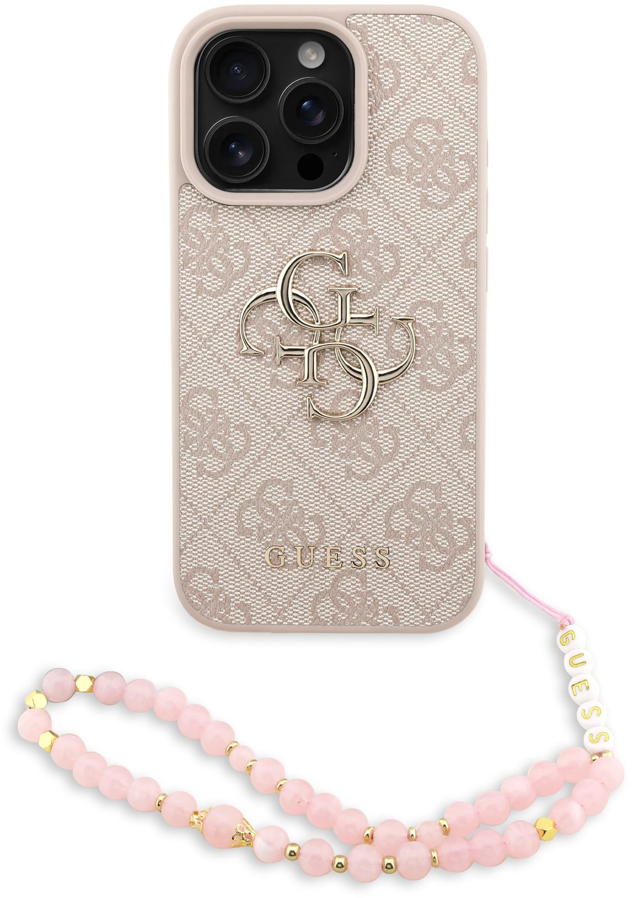 Guess PU 4G Metal Logo Strap iPhone 16 Pro Max Pink tok