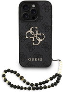 Guess PU 4G Metal Logo Strap Back Cover for iPhone 16 Pro Black - Phone Cover