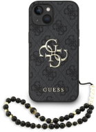 Guess PU 4G Metal Logo Strap Back Cover for iPhone 15 Black - Phone Cover
