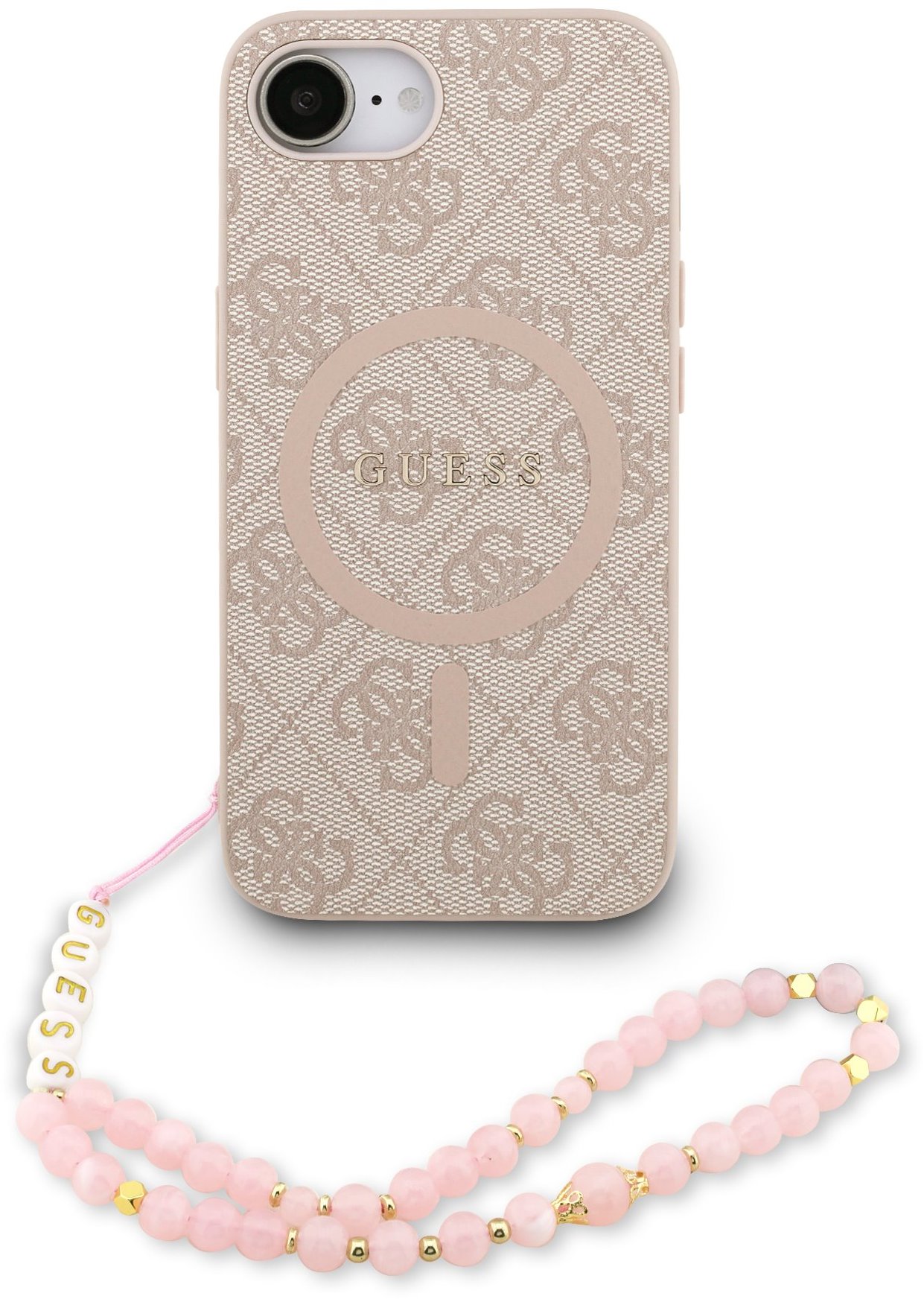 Guess PU Leather 4G Colored Ring Strap MagSafe iPhone 16e Pink tok