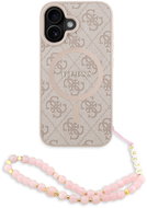 Guess PU Leather 4G coloured Ring Strap MagSafe Back Cover for iPhone 16 Pink - Phone Cover