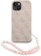 Guess PU Leather 4G Colored Ring Strap MagSafe Zadní Kryt pro iPhone 15 Pink - Kryt na mobil