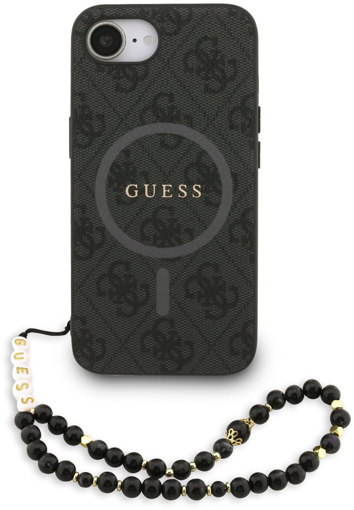 Guess PU Leather 4G Colored Ring Strap MagSafe iPhone 16e Black tok
