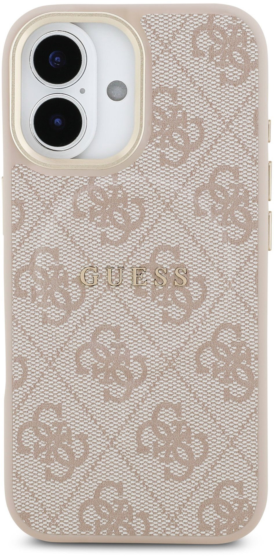 Guess PU Leather 4G Gold Frame iPhone 17 rózsaszín MagSafe tok
