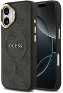 Guess PU Leather 4G Gold Frame MagSafe Back Cover for iPhone 17 Black - Phone Cover