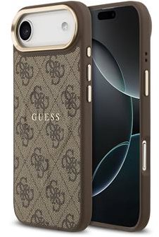 Guess PU Leather 4G Gold Frame iPhone Air barna MagSafe tok