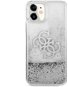 Guess TPU Big 4G Liquid Glitter Silver Apple iPhone 11 Transparent tok - Telefon tok
