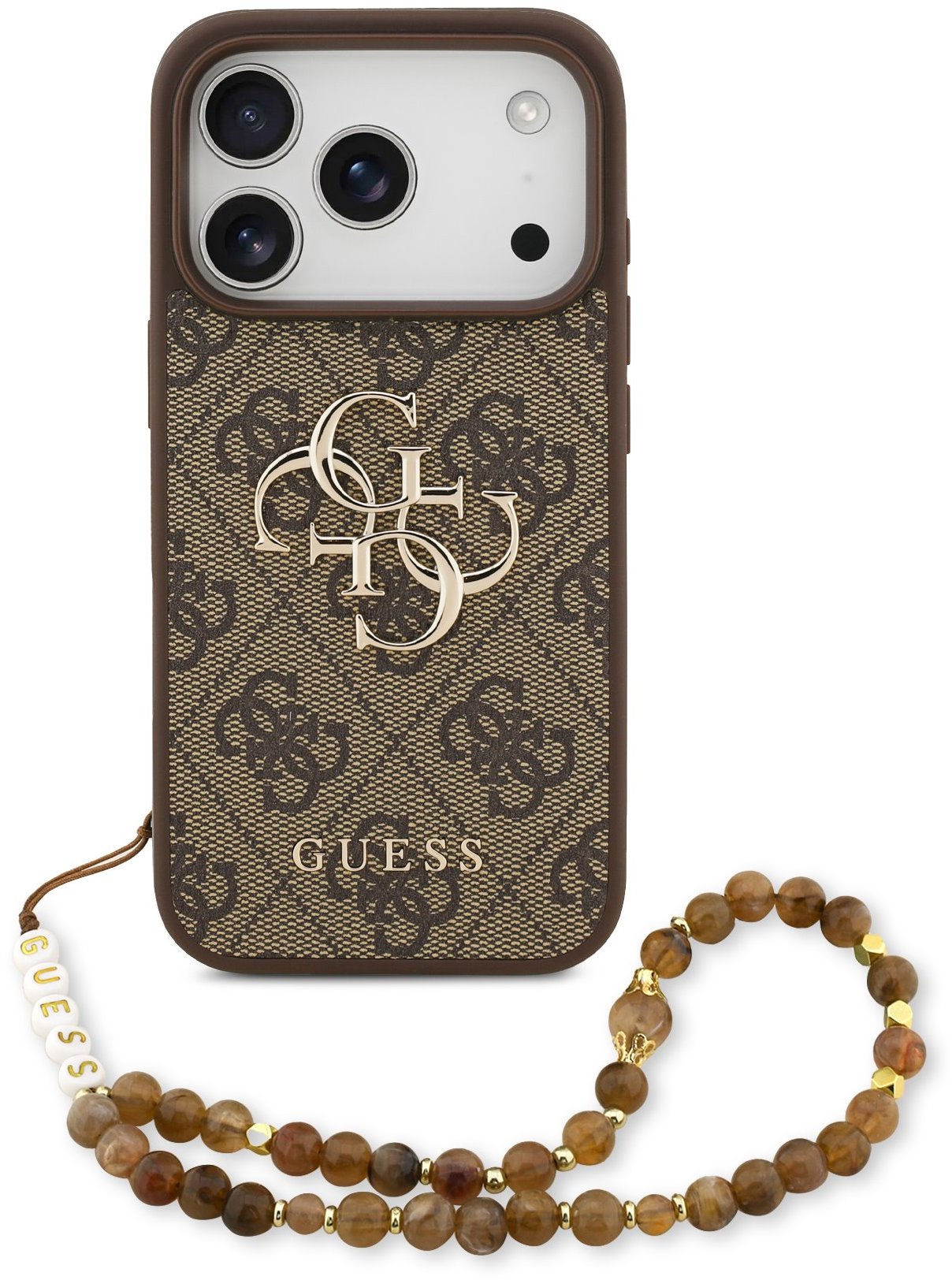 Guess PU 4G Metal Logo Strap iPhone 17 Pro barna tok
