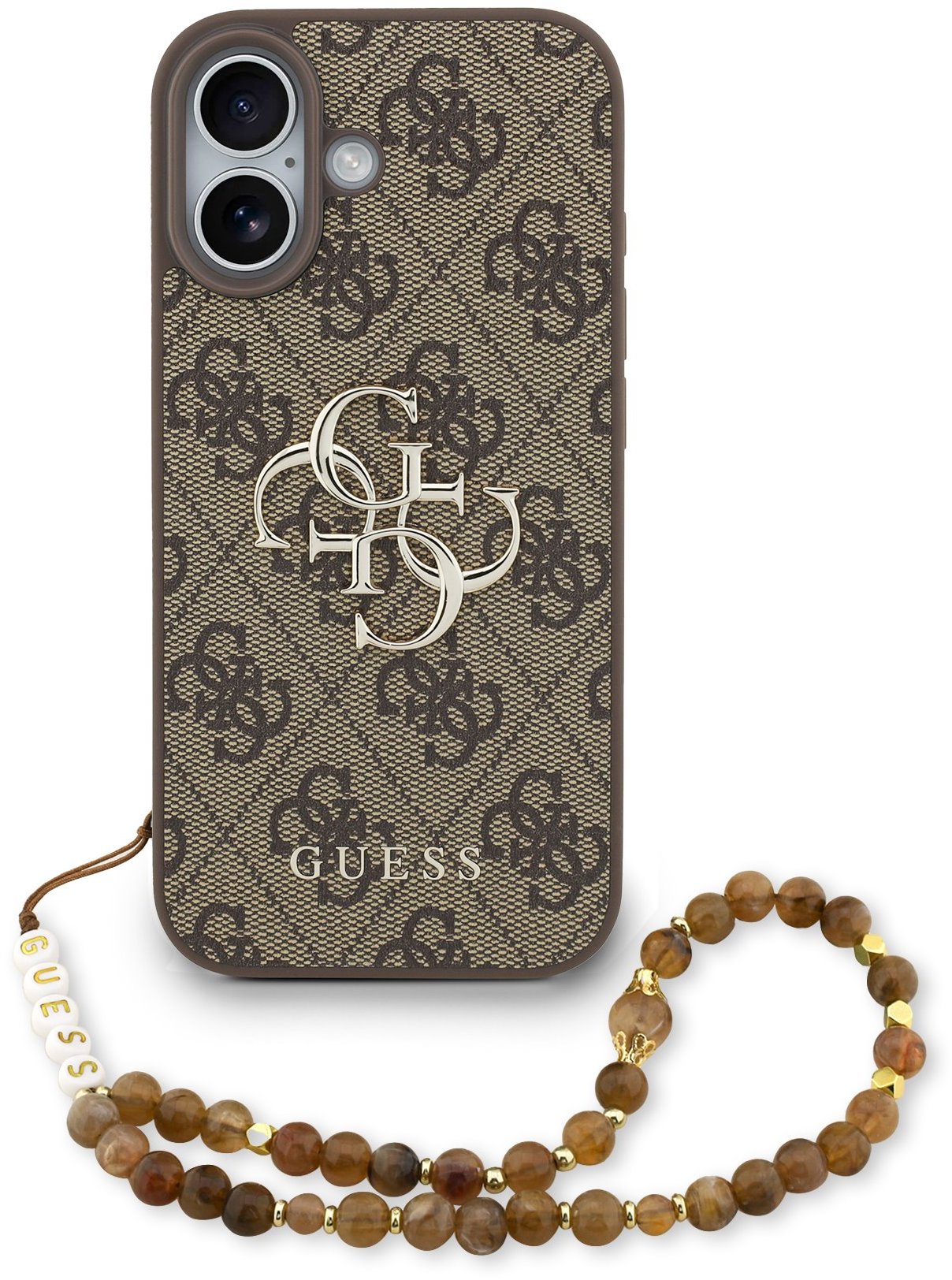 Guess PU 4G Metal Logo Strap iPhone 17 barna tok