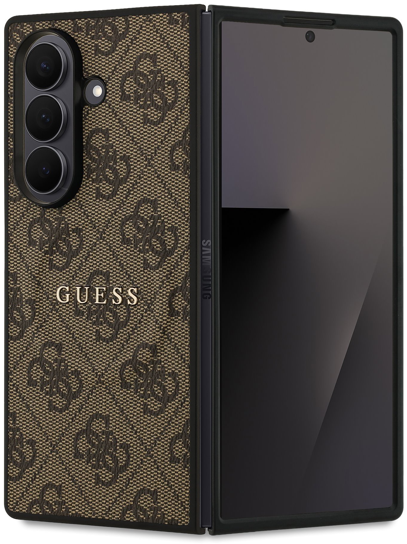 Guess PU Leather 4G Colored Ring Magnetic Samsung Galaxy Z Fold 7 barna tok