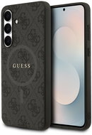 Guess PU Leather 4G coloured Ring MagSafe Back Cover for Samsung Galaxy S25 FE Black - Phone Cover