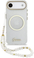 Guess IML Glitter Script Strap MagSafe Back Cover for iPhone Air Transparent - Phone Cover
