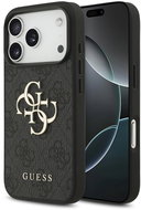Guess PU 4G Metal Logo Back Cover for iPhone 17 Pro Grey - Phone Cover