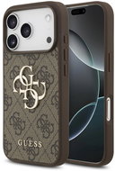 Guess PU 4G Metal Logo Back Cover for iPhone 17 Pro Brown - Phone Cover