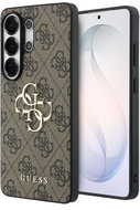 Guess PU 4G Metal Logo Back Cover for Samsung Galaxy S26 Ultra Brown - Phone Cover
