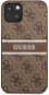Guess PU 4G Printed Stripe Back Cover for Apple iPhone 13, Brown - Phone Cover