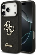 Guess PU Fixed Glitter 4G Metal Logo Back Cover for iPhone 18 Pro Black - Phone Cover