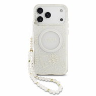 Guess IML Flowers Allover Strap MagSafe pro iPhone 18 Pro Max White - Protective Case