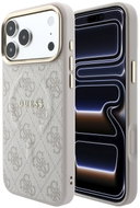 Guess PU Leather 4G Gold Frame Embossed MagSafe pro iPhone 18 Pro Pink - Protective Case