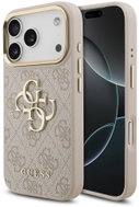 Guess PU Leather 4G Metal Logo Gold Frame pro iPhone 18 Pro Pink - Protective Case