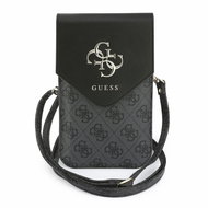 Guess PU Leather+Grained 4G Metal Logo phone bag black - Phone Case
