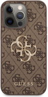 Guess PU 4G Metal Logo Back Cover for Apple iPhone 13 Pro Max, Brown - Phone Cover