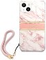 Guess TPU Marble Stripe Back Cover für Apple iPhone 13 - Pink - Handyhülle