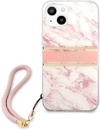 Guess TPU Marble Stripe Apple iPhone 13 mini Pink tok - Telefon tok