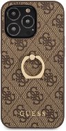 Guess PU 4G Ring Back Cover for Apple iPhone 13 Pro Brown - Phone Cover