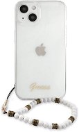 Guess PC Script and White Pearls Back Cover für Apple iPhone 13 Transparent - Handyhülle