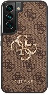 Guess PU 4G Metal Logo Back Cover for Samsung Galaxy S22 Brown - Phone Cover