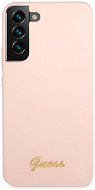 Guess Silikon Metall Logo Backcover das für Samsung Galaxy S22+ Pink - Handyhülle