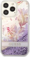 Guess Liquid Glitter Flower Case für Apple iPhone 13 Pro Max Purple - Handyhülle